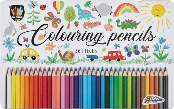 Grafix - Colored pencils in tin box 36 pcs.