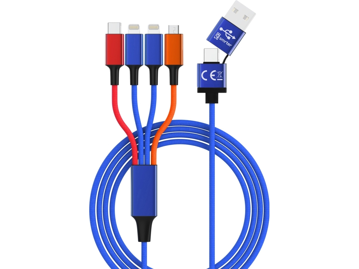 Smrter Hydra Elite-L Mx - Ladekabel Usb-A/-C -&Gt Micro Usb Usb-C &Amp 2X Lightning