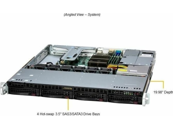 Supermicro 1U E-2456 6C/12T 2X16gb 480Gb M.2 4X3.5" Hs 600W (511R-M-Oto-17)