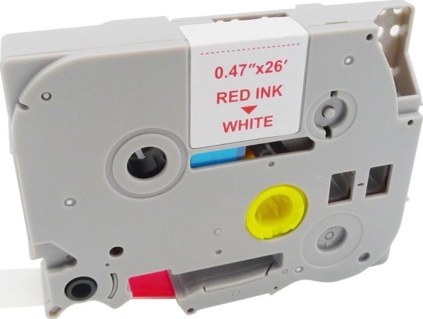 Mediarange Kunststoff-Schriftbandkassette, Für/Ersetzt Brother Tz-232/Tze-232, Permanent Haftend, 12Mm, 8M, Laminiert, Rot Auf Weiß