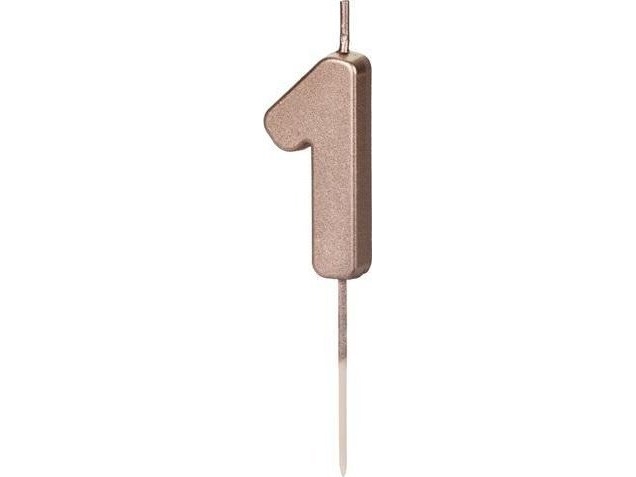 Inspiruj fødselsdagslys 1 lyserød guld 4,5 cm