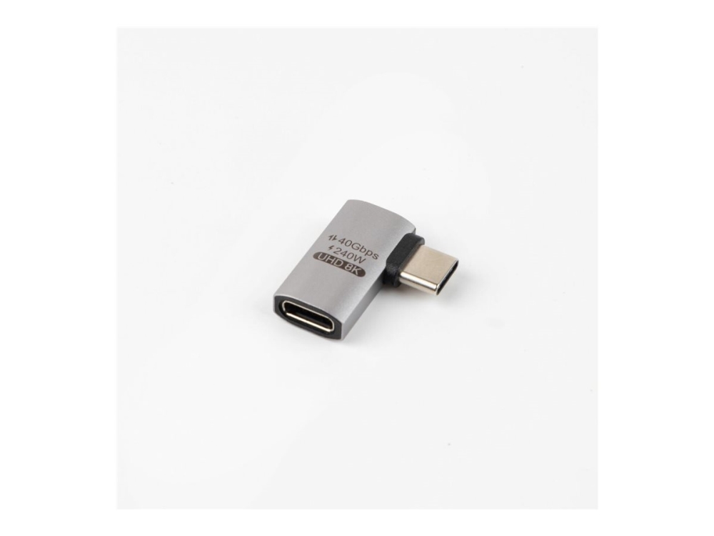 Microconnect - Usb Adapter - Usb-C (Han) Vinklet Til Usb-C (Hun) Lige - Usb4 Gen3x2 - Op Til 40 Gbps Datatransferhastighed, Usb Power Delivery (240 W