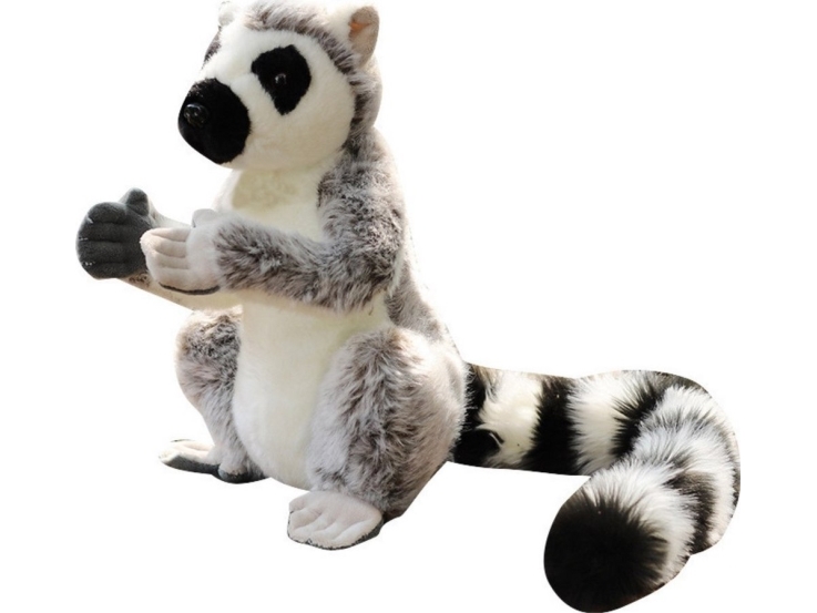 Plüsch Lemur Maskottchen Weich Grau 28Cm Lean Toys