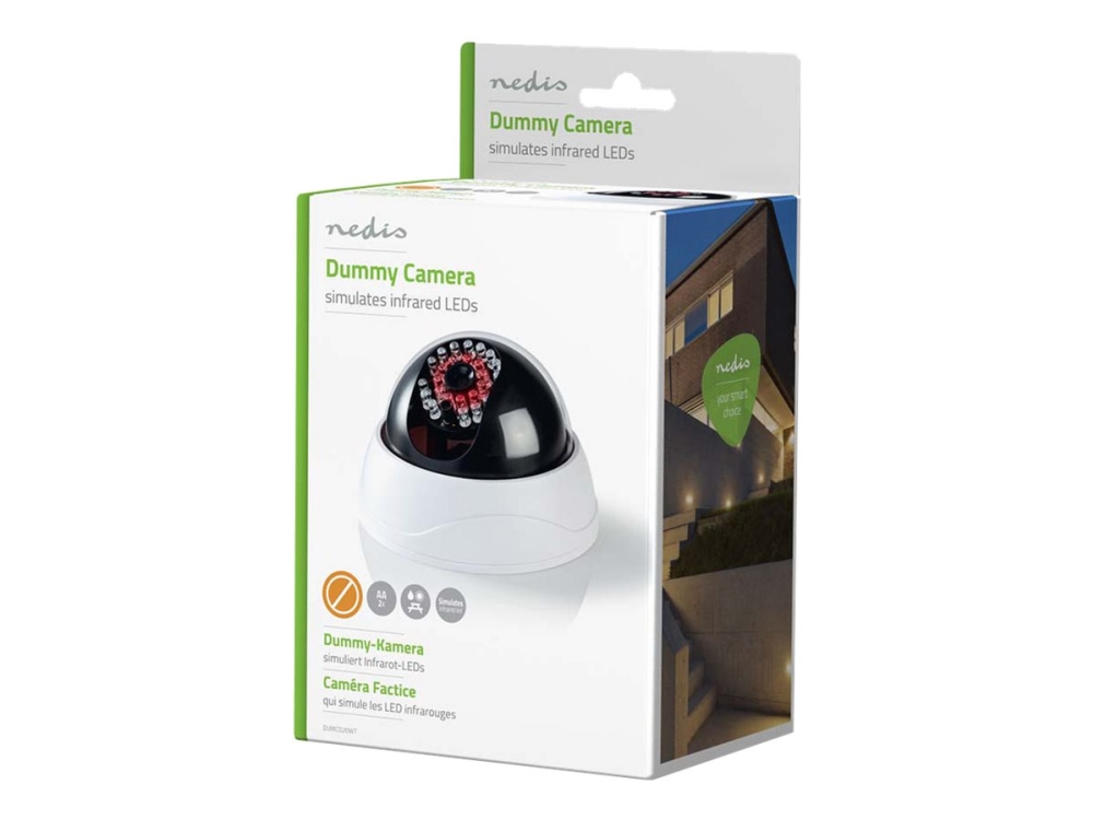 Nedis Dummy Security Camera - Imitation Sikkerheds Kamera - Hvid