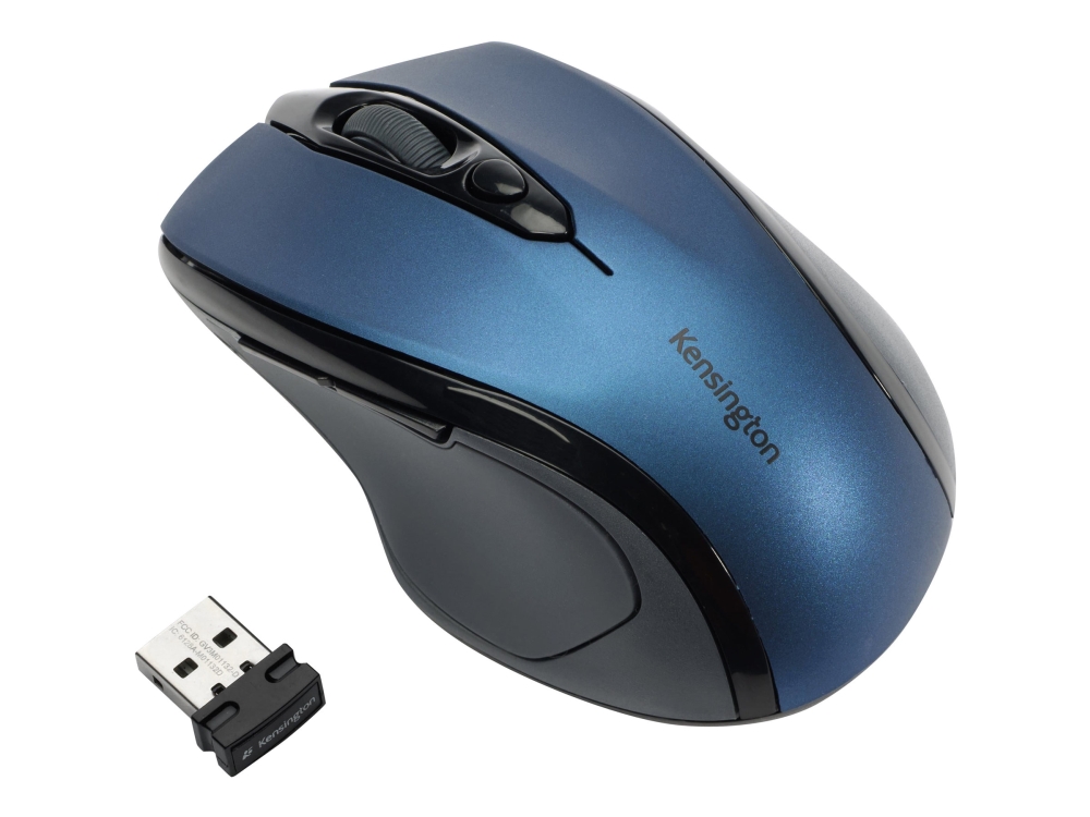 Kensington Pro Fit Mid-Size - Mus - Højrehåndet - Optisk - Trådløs - 2.4 Ghz - Trådløs Modtager (Usb) - Safirblå