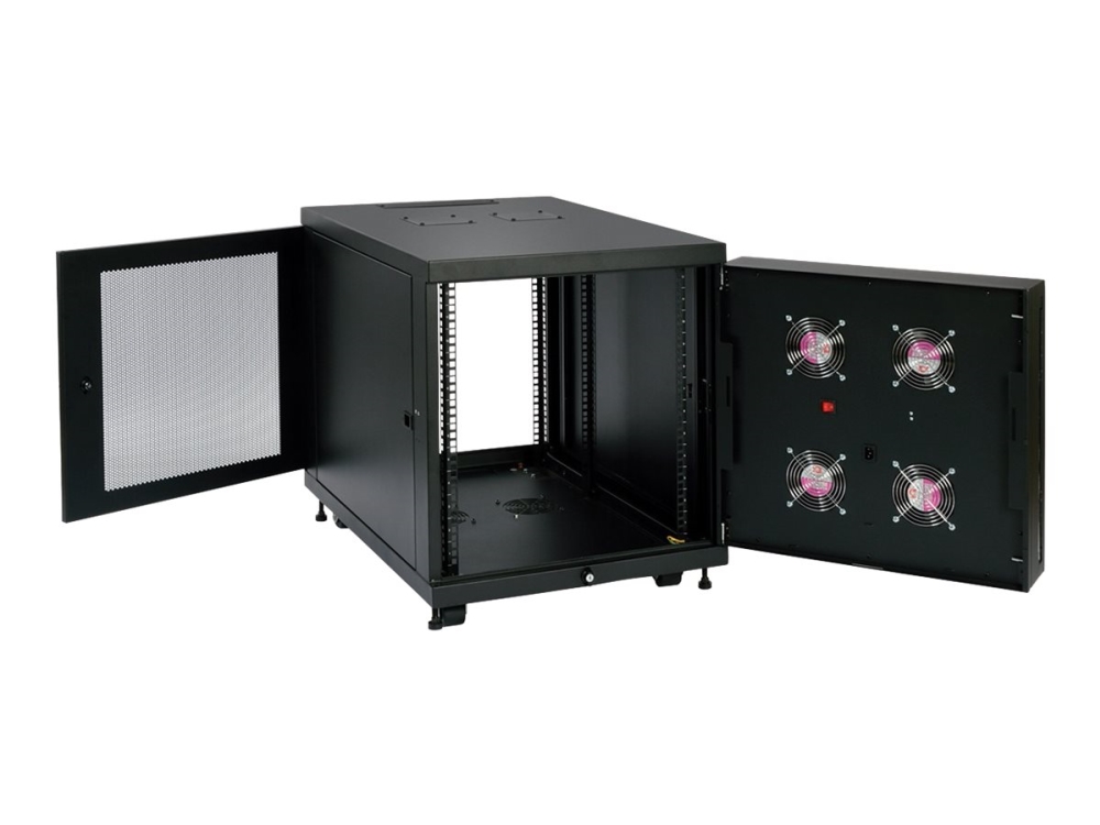 Eaton Tripp Lite Series SmartRack 12U Mid-Depth Rack Enclosure Cabinet for Harsh Environments, 230V - Rack - AC 230 V - sort - 12U - 19