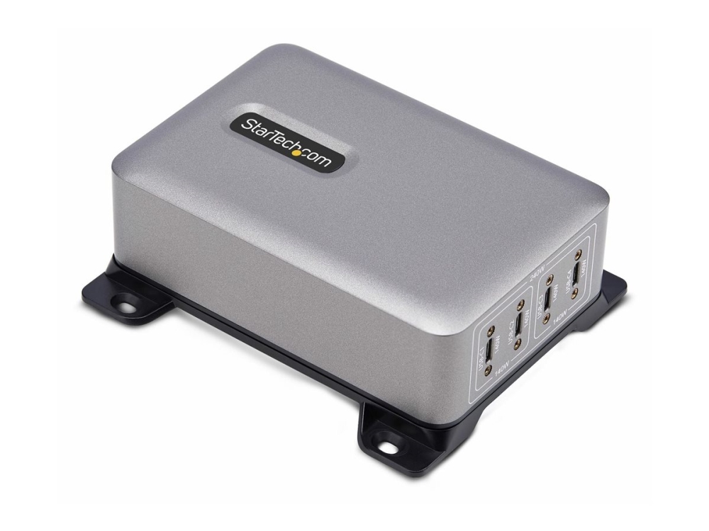 Startech.Com 4-Port Usb-C Ladegerät, 140W Epr Je Port(Max. 240 Watt), Usb Typ-C Pd 3.1 Gan Netzteil Mit Schraubsicherung, Usb C Laptop Ladegerät Mit