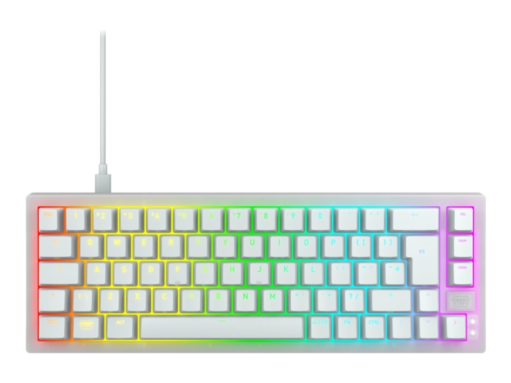 Cherry Xtrfy K5v2 Tastatur 65 Compact Baggrundsbelyst Usb Qwerty Nordisk Tastkontakt: Cherry Mx2a Red Hot Swappable Hvid