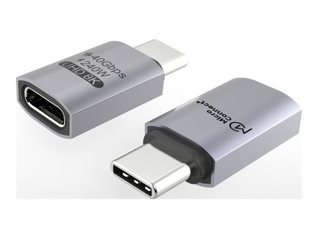 Microconnect - Usb Adapter - Usb-C (Han) Til Usb-C (Hun) - Usb4 Gen3x2 - 48 V - 5 A - Op Til 40 Gbps Datatransferhastighed, Usb Power Delivery (240 W
