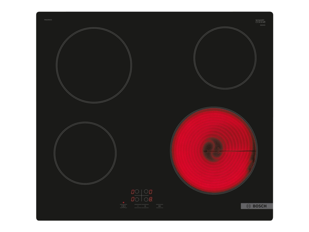 Bosch Serie 4 PKE61RBA2E, Musta, Sisäänrakennettava, 60 cm, Keraaminen, Keraaminen, 4 vyöhykettä (vyöhykkeitä)