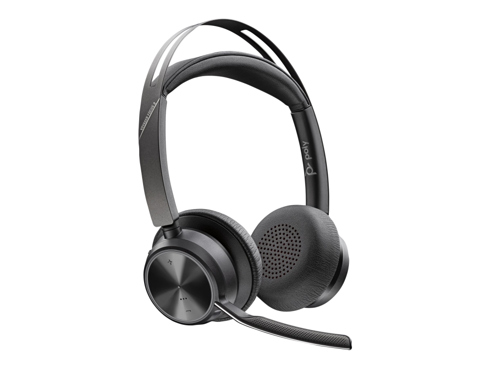 Poly Voyager Focus 2 - Headset - On-Ear - Bluetooth - Kabellos, Kabelgebunden - Aktive Geräuschunterdrückung - Usb-A Über Bluetooth-Adapter - Schwarz