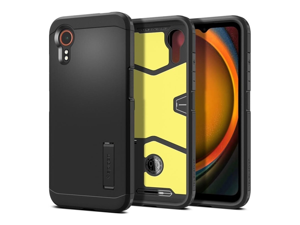 Spigen Tough Armor - Baksidesskydd för mobiltelefon - polykarbonat, termoplastisk polyuretan (TPU) - svart - för Samsung Galaxy XCover7 | Tele & GPS - Mobil tillbehör - Skydd & Väskor | GameStuff