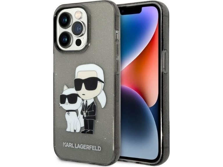 Karl Lagerfeld Iml Glitter Nft Karl &Amp Choupette - Iphone 14 Pro Max Tasche (Schwarz)