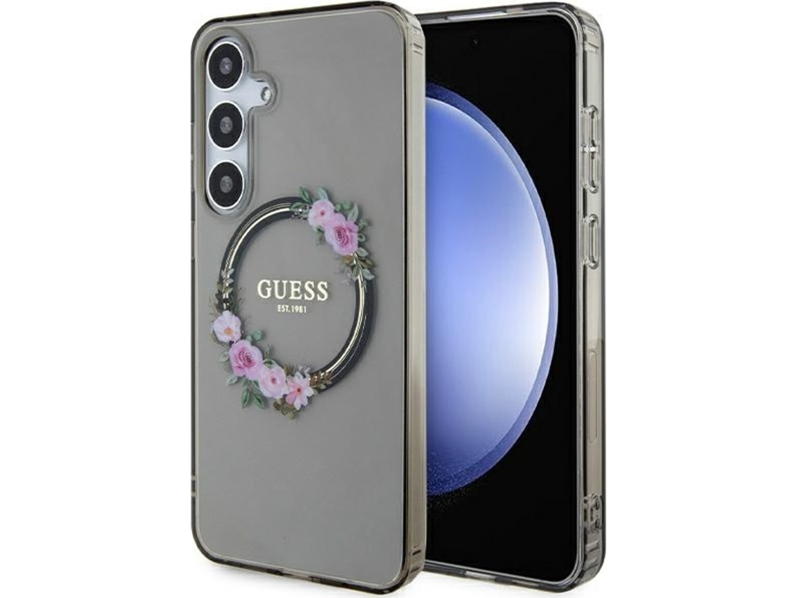 Guess Iml Flower Crown Magsafe Fodral För Samsung Galaxy S24 Svart