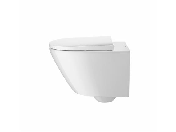 DURAVIT D-Neo hvid højglans Rimless hængeskål - 370x540x400 mm - inklusiv Soft Close toiletsæde med rustfri beslag. Boltafstand 180 mm.