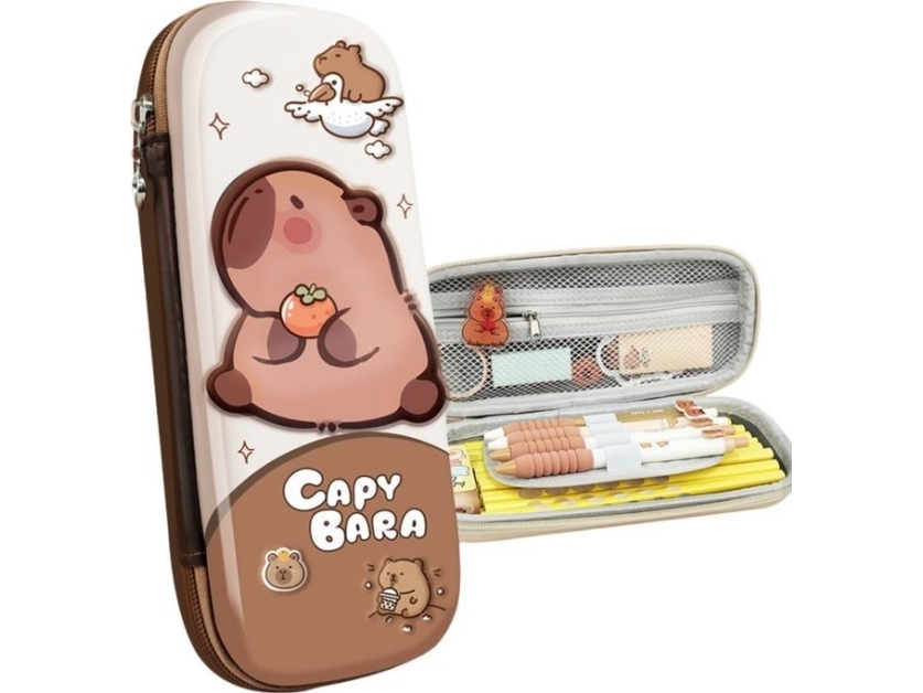 Vadderat skolpennfodral med Capybara Brun | N - A | GameStuff