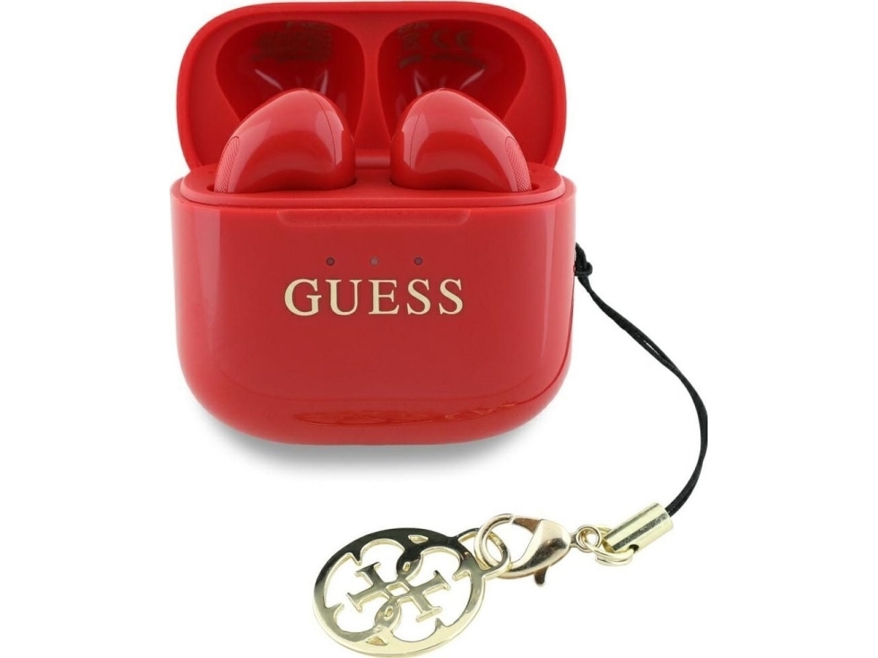 Guess Classic Logo Charm Tws Kabellose Kopfhörer Rot