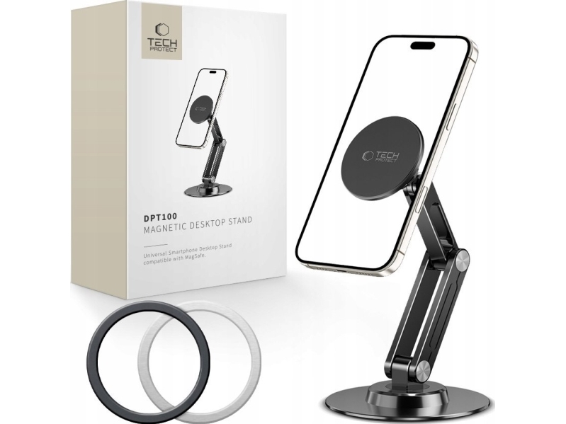 TECH-PROTECT DPT100 universellt magnetiskt Magsafe telefonstativ skrivbord svart | Tele & GPS - Mobil tillbehör - Bilhållare | GameStuff