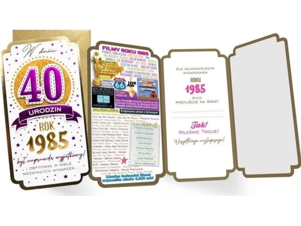 40. syntymäpäiväkortti