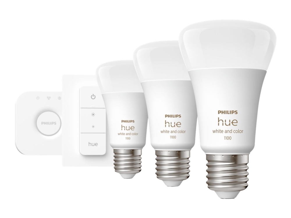 Philips Hue White And Color Ambiance Starter Kit Trådlös Belysningsuppsattning Led Glödlampa X 3 E27 9 W Motsvarande 75 W Klass F 16 Mi