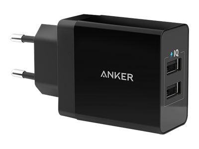 Anker PowerPort 2 - Strömadapter - 24 Watt - 4.8 A - 2 utdatakontakter (USB) - svart | Tele & GPS - Batteri & Laddare - Laddare | GameStuff