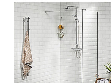 Vetro 50 CM Brusevæg - 6 mm Klart Hærdet Glas, EasyClean