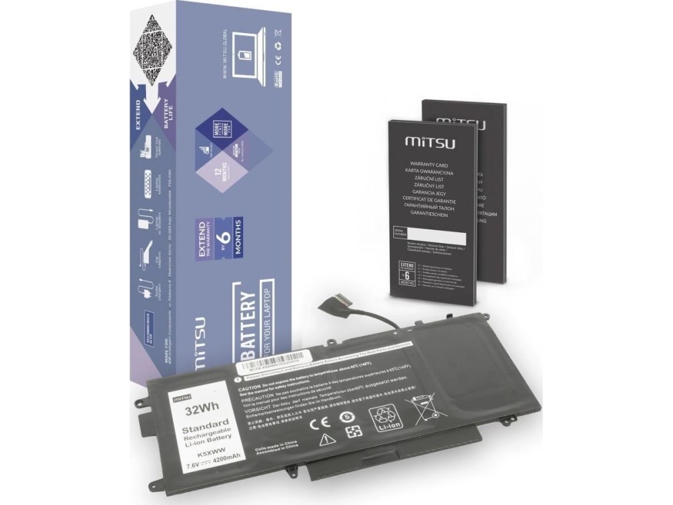 Mitsu Battery For Notebook Dell Latitude E5289 7390 7.4v 7.6v 4200mah