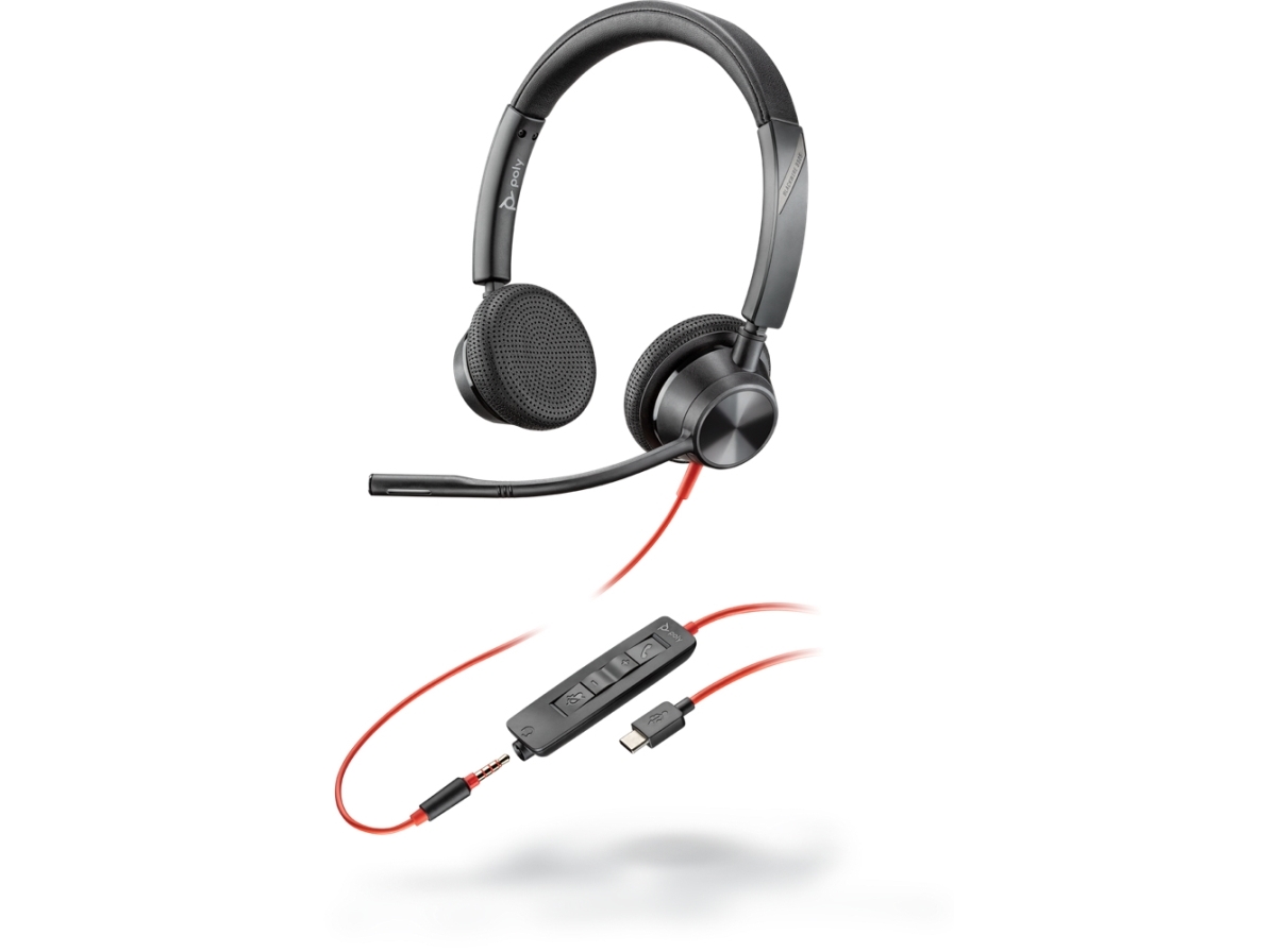 Poly Blackwire 3325, Ledningsført, Kontor/Callcenter, 20 - 20000 Hz, 130 G, Headset, Sort