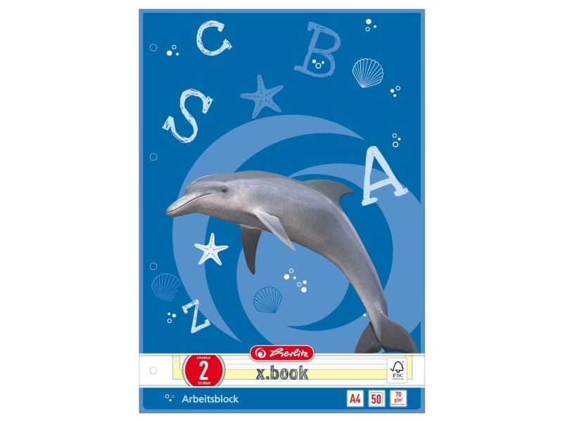 Herlitz 215020, Liniertes Papier, Blau, 50 Blätter, A4, 70 G/M², Papier