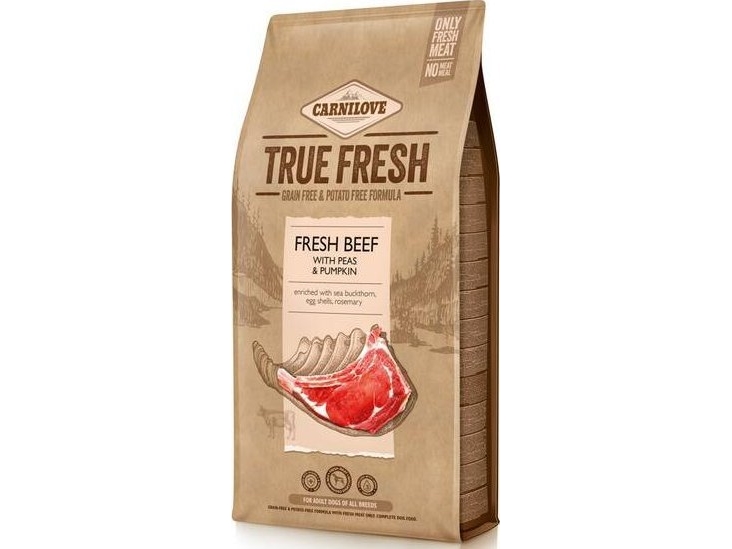 CARNILOVE True Fresh Dog Adult oksekød med ærter og græskar - tørfoder til hunde - 1,4 kg