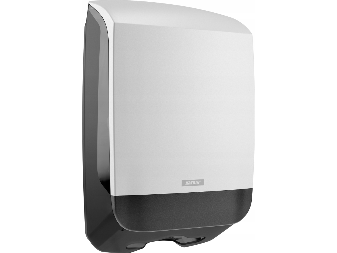 Dispenser Katrin t/papirhåndklæder Inc M hvid 77410 Hvid 1x1x1mm (1) | Rengöring - Avtorkning - Pappershandduk dispensrar | GameStuff