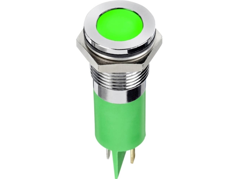 APEM Q14F1CXXG24E LED-merkkivalaisin Green FLUSH 5 mcd 5 mcd