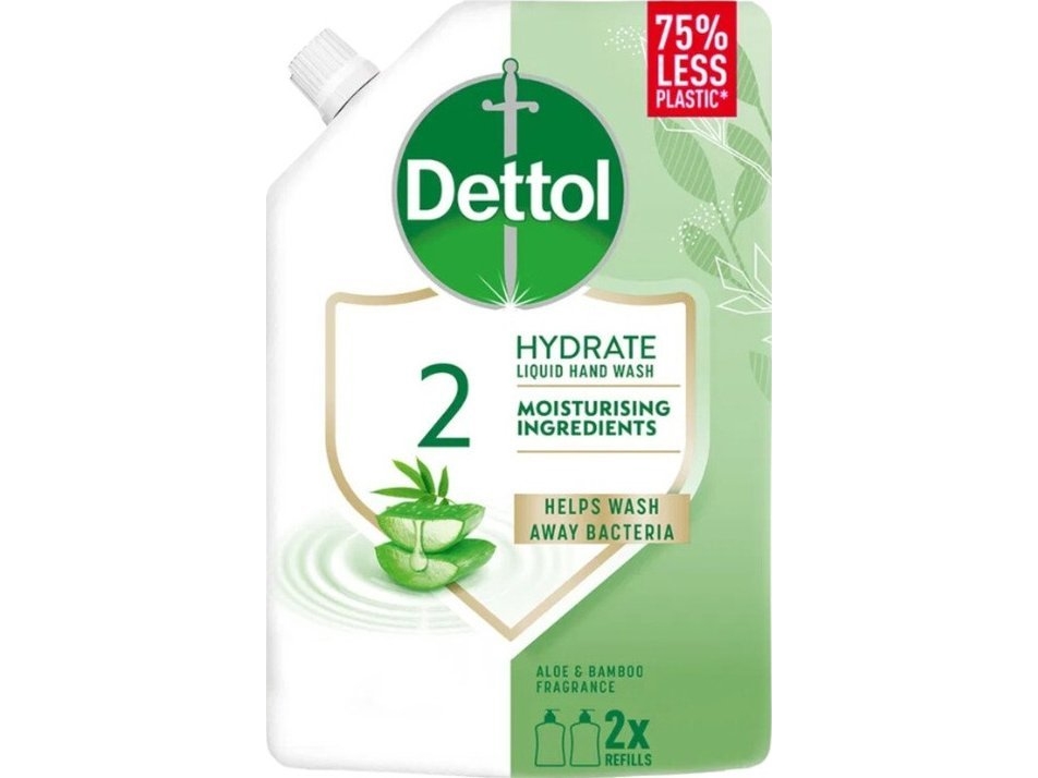 Dettol fugtgivende håndsæbe i refill, aloe & bambus, 500 ml