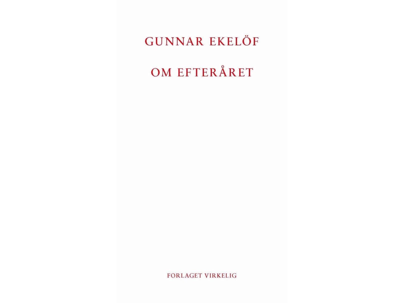 Im Herbst | Gunnar Ekelöf | Sprache: Dänish