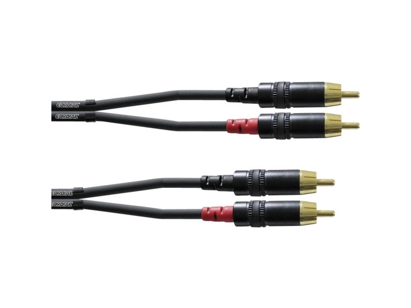Cordial CFU 0.6 CC, 2 x RCA, Hanstik, 2 x RCA, Hanstik, 0,6 m, Musta