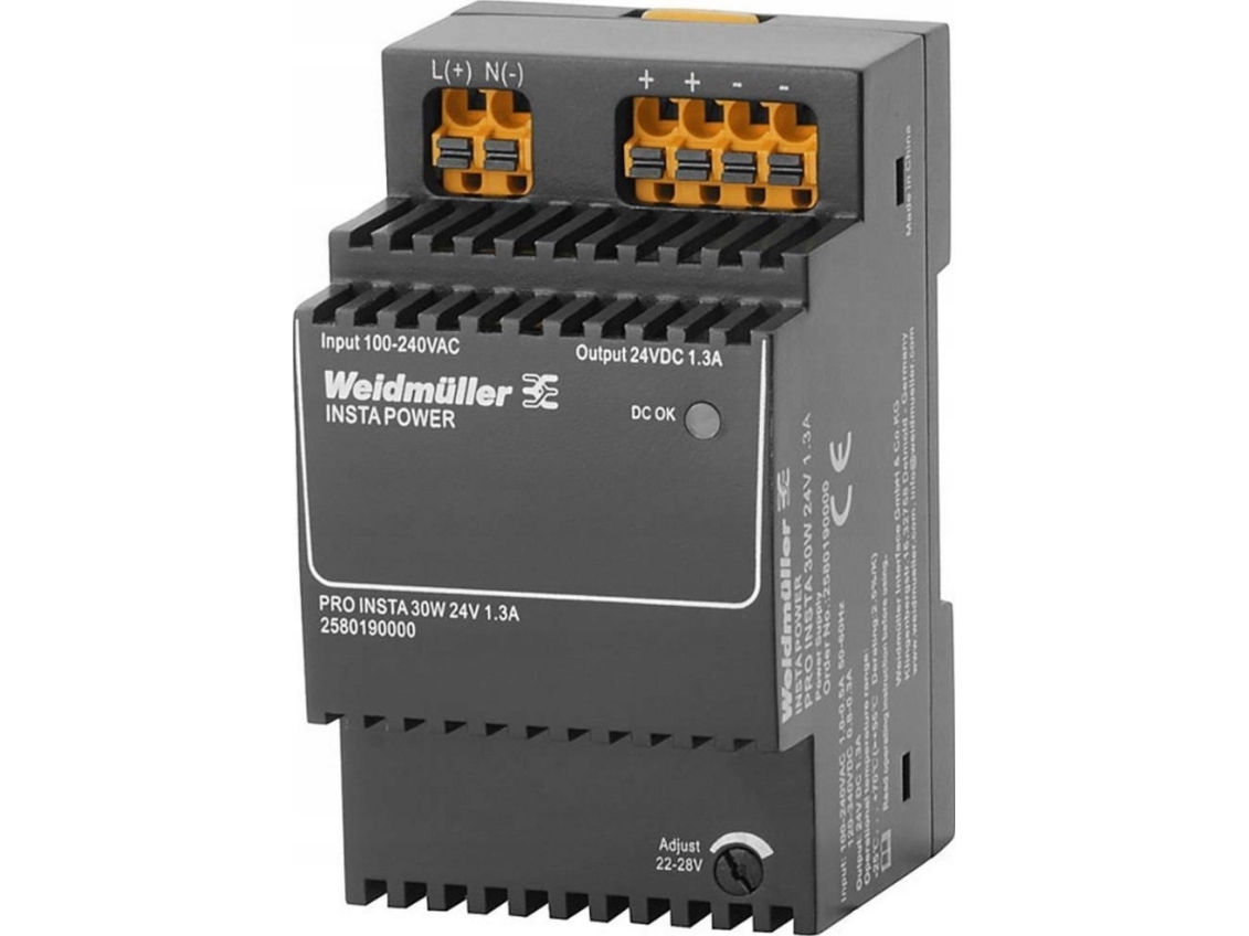 Weidmüller PRO INSTA 30W 24V 1.3A Kontaktnetapparat 24 V/DC 1.3 A 30 W