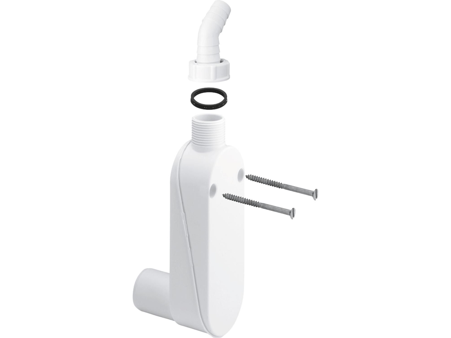 40 mm vattenlås för vägg - med utlopp för avloppsslang | VVS Artiklar - Rör & Kopplingar - Tryckrör och rördelar | GameStuff