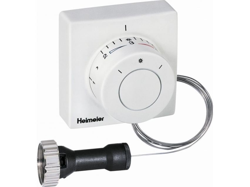 TA Heimeier termostat med fjernføler og betjening. 0-27gr. 2 mtr. Kapilarrør