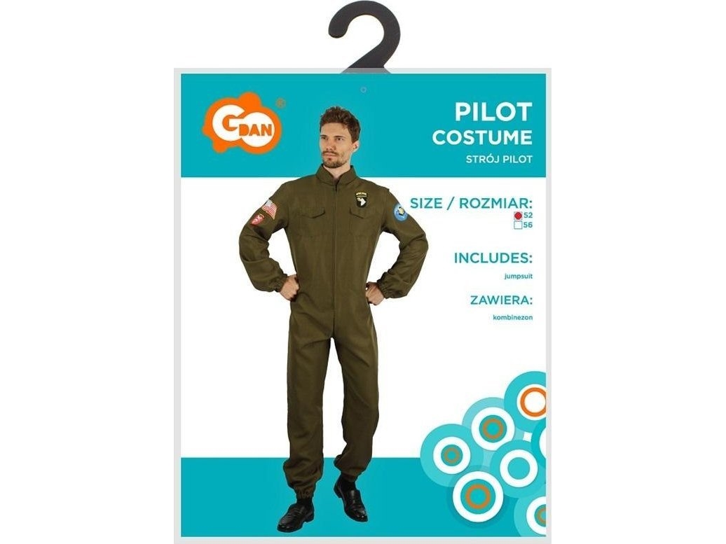 Voksenkostume Pilot-Dragt Størrelse 52