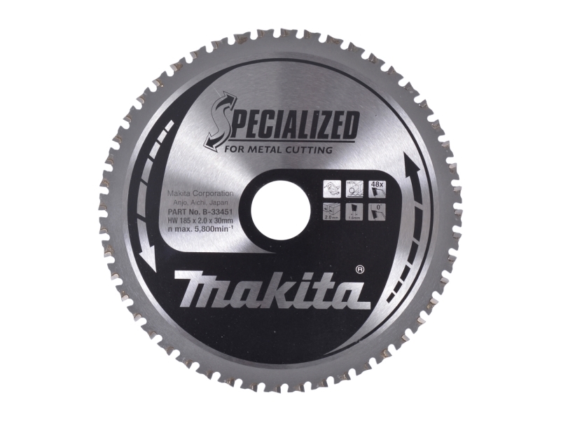 Makita Specialized, Metal, 18,5 Cm, 3 Cm, 5800 Rpm, 2 Mm, Makita