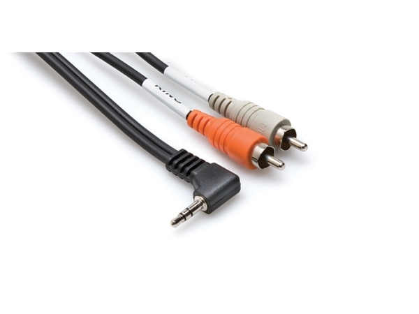 Hosa Technology Cmr-206R, 3.5Mm Trs, Hanstik, 2 X Rca, Hanstik, 1,8 M, Sort, Grå, Orange