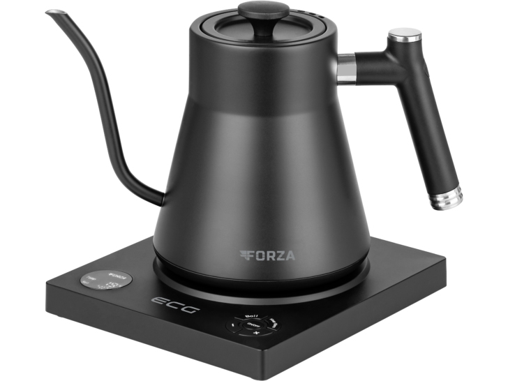 Ecg Forza 8000 Pour Over Nero, 1 L, 1200 W, Sort, Rustfrit Stål, Justerbar Termostat, Ledningsfri