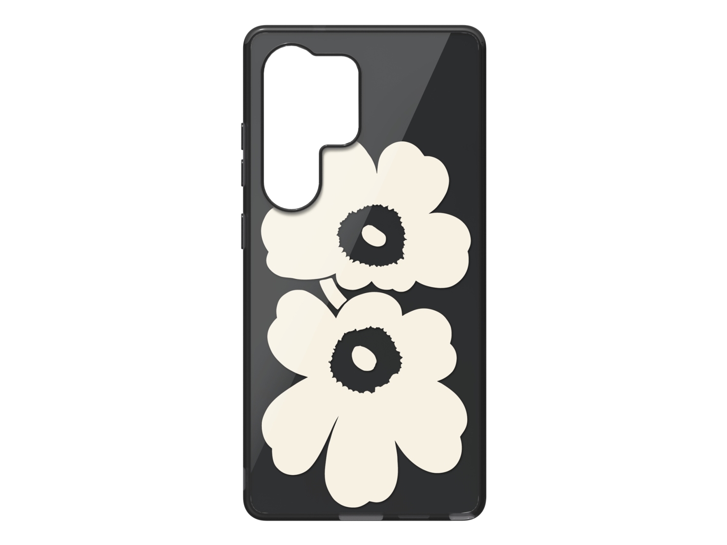 Samsung Marimekko Galaxy S25 Ultra Unikko Fodral Omslag Samsung Galaxy S25 Ultra 17 5 Cm 6 9  " Beige Svart