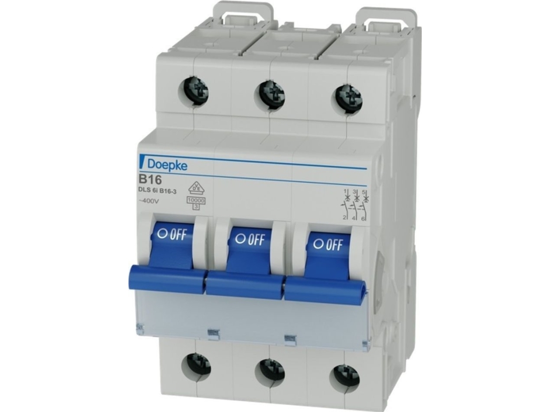 Doepke 09916113 Dls6i B16a 3Polig 10Ka Ledningssikkerhedsafbryder 3-Polet 16 A 230 V, 400 V