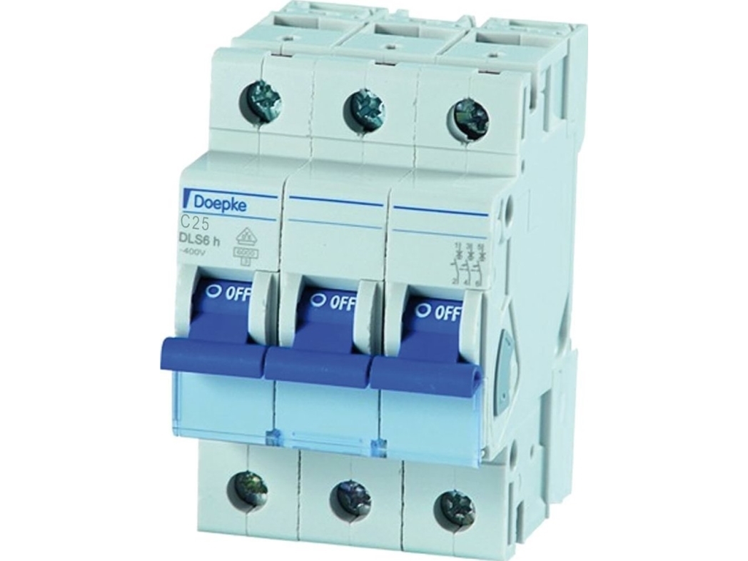 Doepke 09914295 Dls6h C25a 3Polig 6Ka Ledningssikkerhedsafbryder 3-Polet 25 A 230 V, 400 V