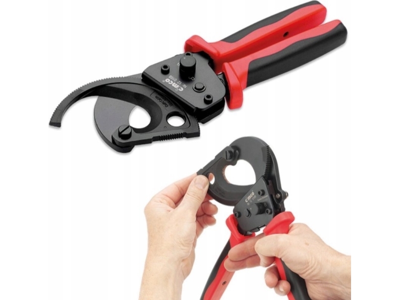 Cimco 12 0168, Handdriven kabelavbitare, Svart, Röd, Svart, Röd, 4,5 cm, 980 g