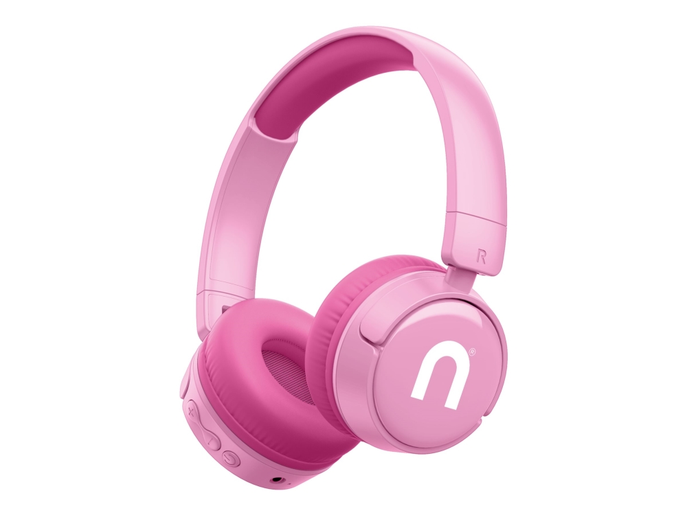 Niceboy Hive Kiddie – Kopfhörer Mit Mikrofon. - Am Ohr - Bluetooth - Kabelgebunden, Kabellos - 3,5-Mm-Stecker - Rosa