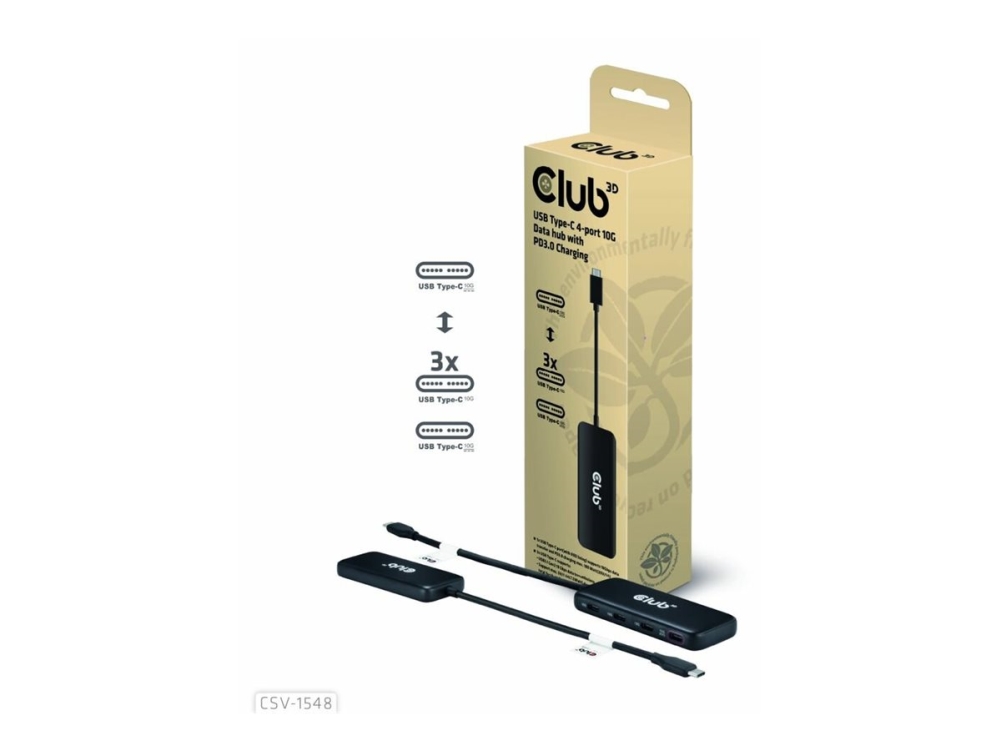 Club 3D CSV-1548 - Hubb - 4 x USB 3.1 Gen 2 - skrivbordsmodell | Datortillbehör - Kablar & adaptrar - USB-hubbar | GameStuff