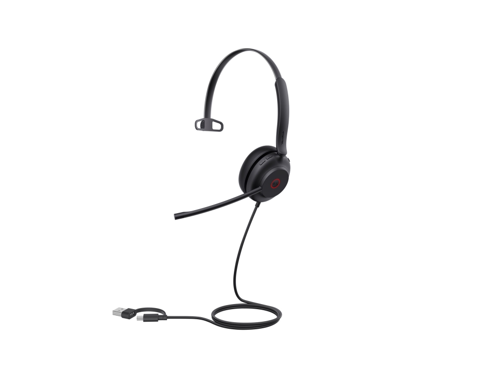 Yealink Uh35 Mono Headset På Örat Kabelansluten Usb C Svart Certifierad För Microsoft Teams