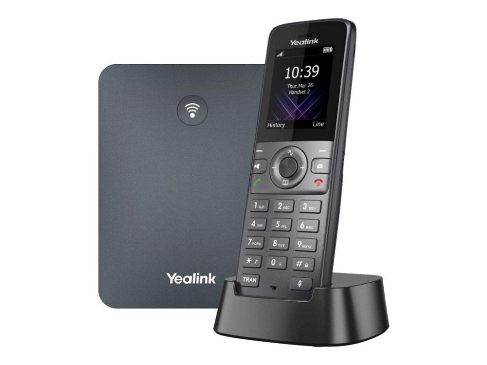 Yealink W71P - Trådlös VoIP-telefon med nummerpresentation - IP-DECT - 3-riktad samtalsförmåg - SIP, VQ-RTCPXR, RTCP-XR, SIP v2 - rymdgrå, klassiskt grå